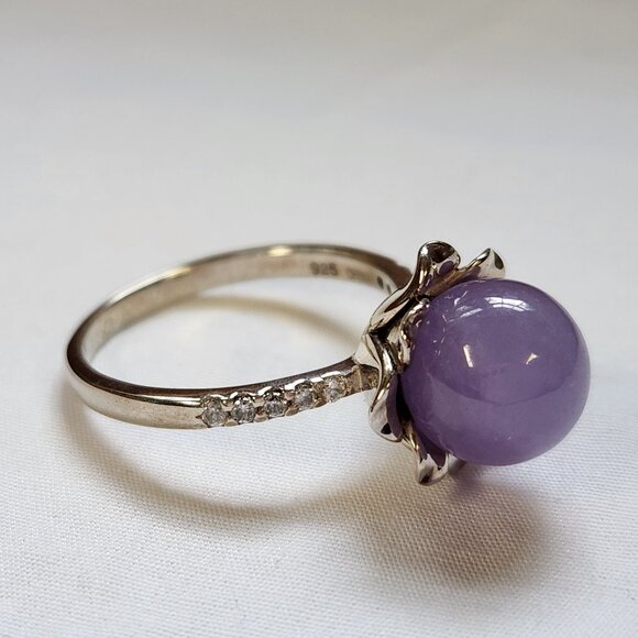 JOY Jade of Yesteryear LAVENDER JADE ring Sterling Silver 925 - SIZE 9 - Picture 1 of 16